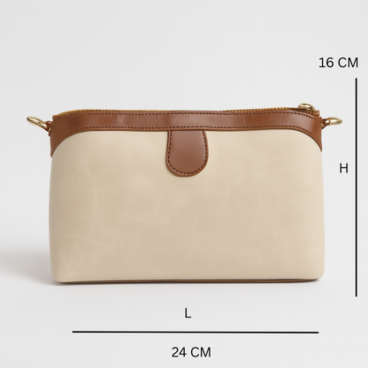 Ardan Beige Sling Bag Crossbody Double Color Bag for Girls & Women – Women's HandBag/Sling Bag – additional product photo | Leather Villa