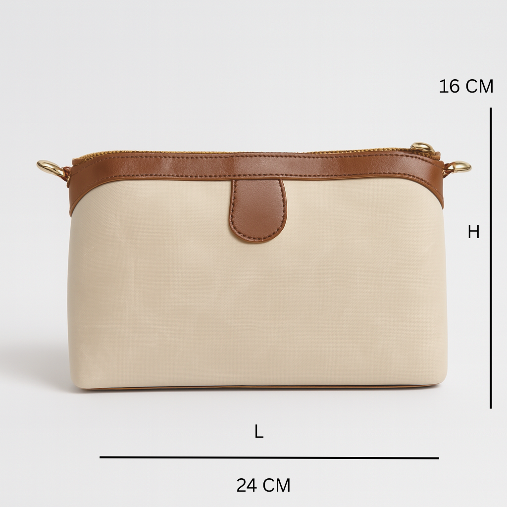 Ardan Beige Sling Bag Crossbody Double Color Bag for Girls & Women – additional product photo | Leather Villa