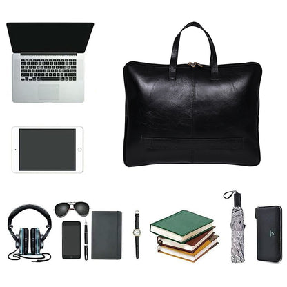 Genuine Leather 15Inch Laptop Sleeve Sleek Design Bag – Charcoal – Leather Laptop Bag – additional product photo | Leather Villa