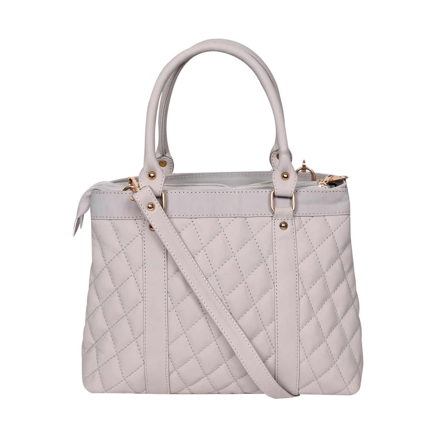 ARDAN Luxury Genuine Leather Large Quilted Handbag/Sling Bag for Girls/Women/Ladies White Color AL31B