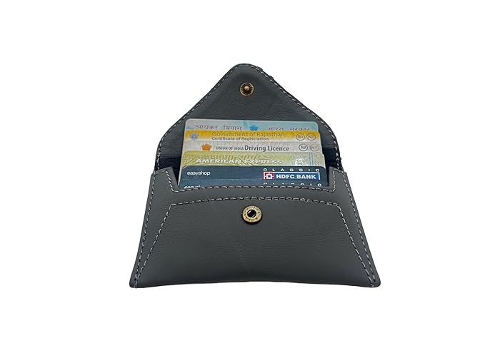 ARDAN Genuine Leather Card Holder for Men - Slim Leather Credit/ATM Card Wallet for(Grey)