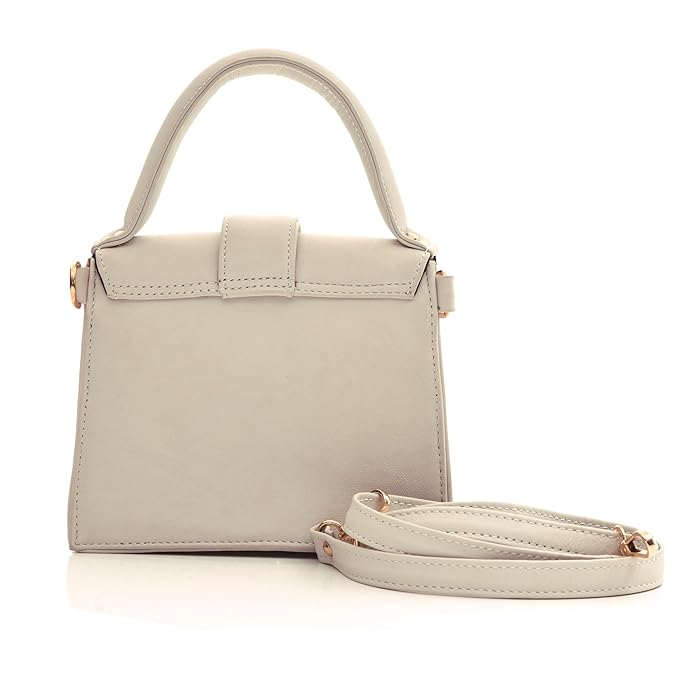 Genuine Leather Handbag/Sling Bag/Chic Bag For Girls - White - additional product photo | Leather Villa