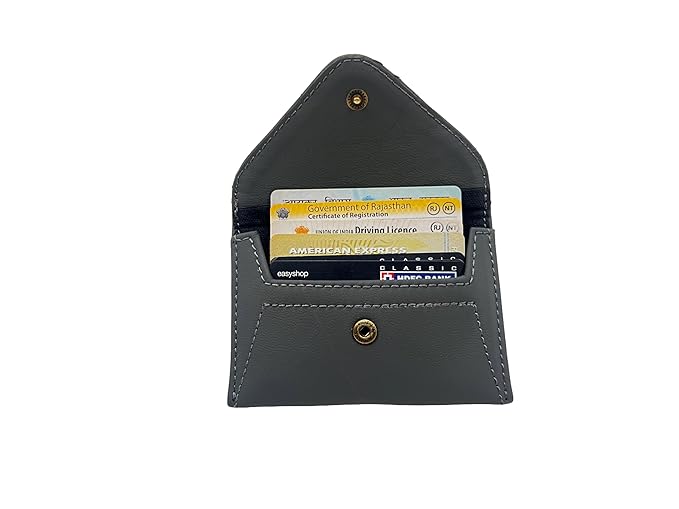 Genuine Leather Card Holder for Men/ATM Card Wallet – Grey – additional product photo | Leather Villa