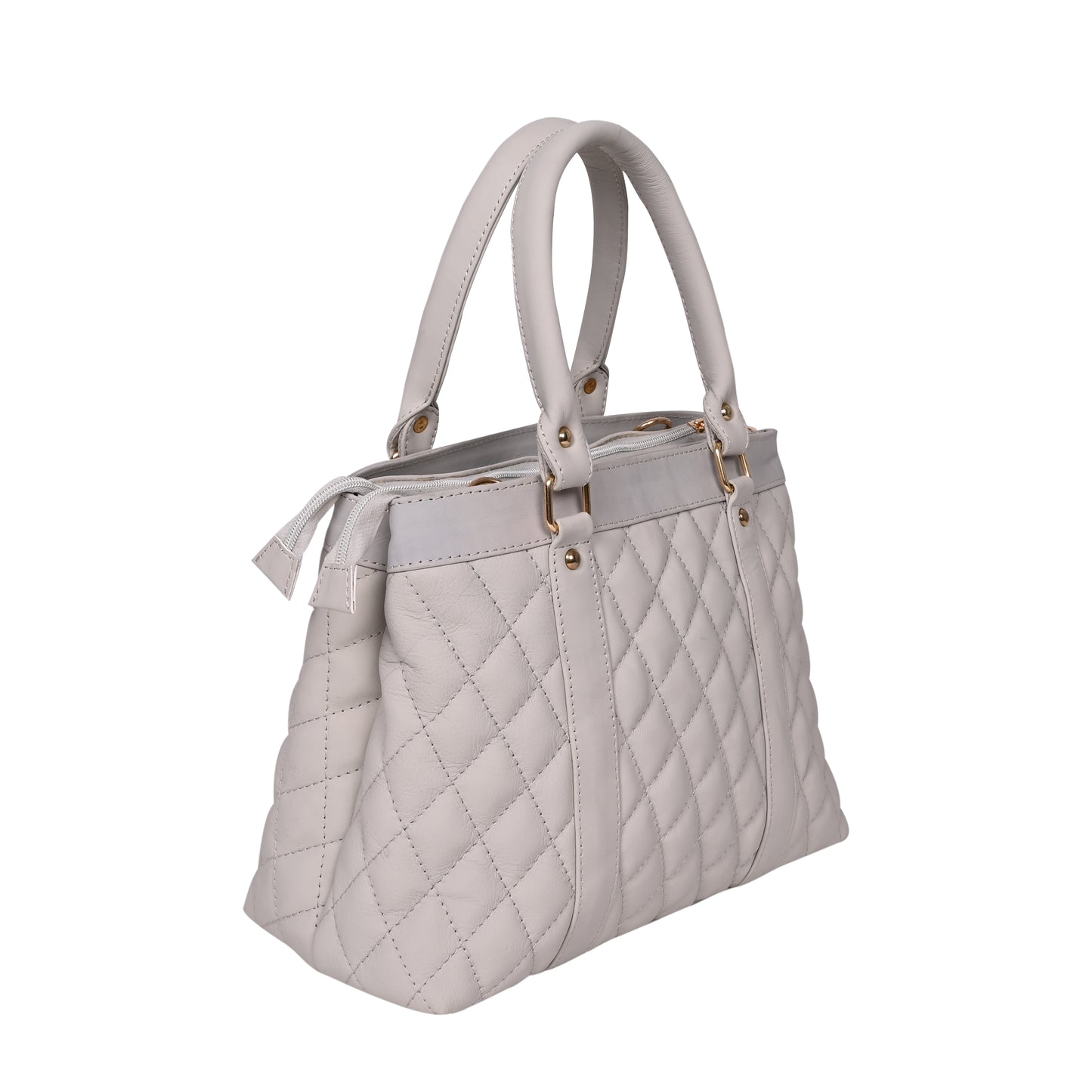 ARDAN Luxury Genuine Leather Large Quilted Handbag/Sling Bag for Girls/Women/Ladies White Color AL31B