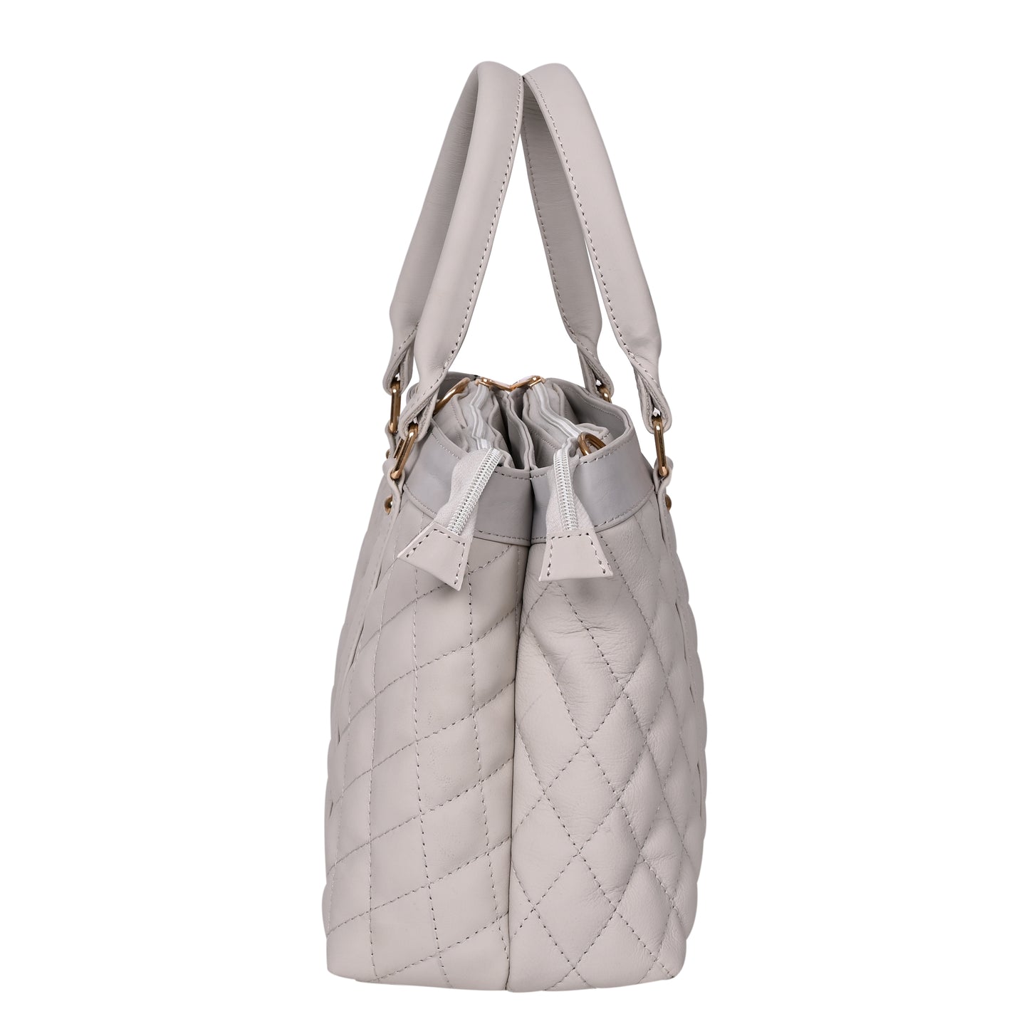 ARDAN Luxury Genuine Leather Large Quilted Handbag/Sling Bag for Girls/Women/Ladies White Color AL31B