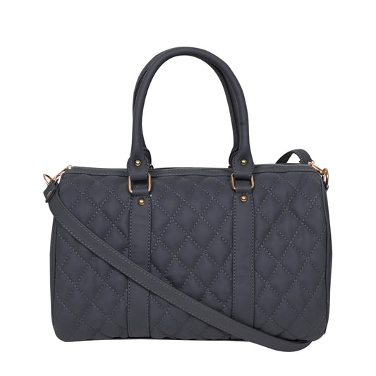 ARDAN Luxury Genuine Leather Large Quilted Handbag/Sling Bag for Girls/Women/Ladies Grey Color AL30C