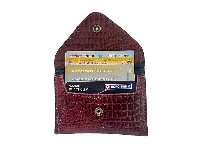 Genuine Leather Card Holder for Men /Slim Leather Credit/ATM Card Wallet – Chestnut Brown – additional product photo | Leather Villa