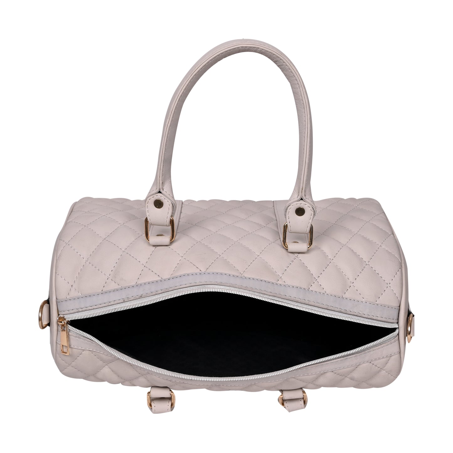 ARDAN Luxury Genuine Leather Large Quilted Handbag/Sling Bag for Girls/Women/Ladies Ivory Color AL30D
