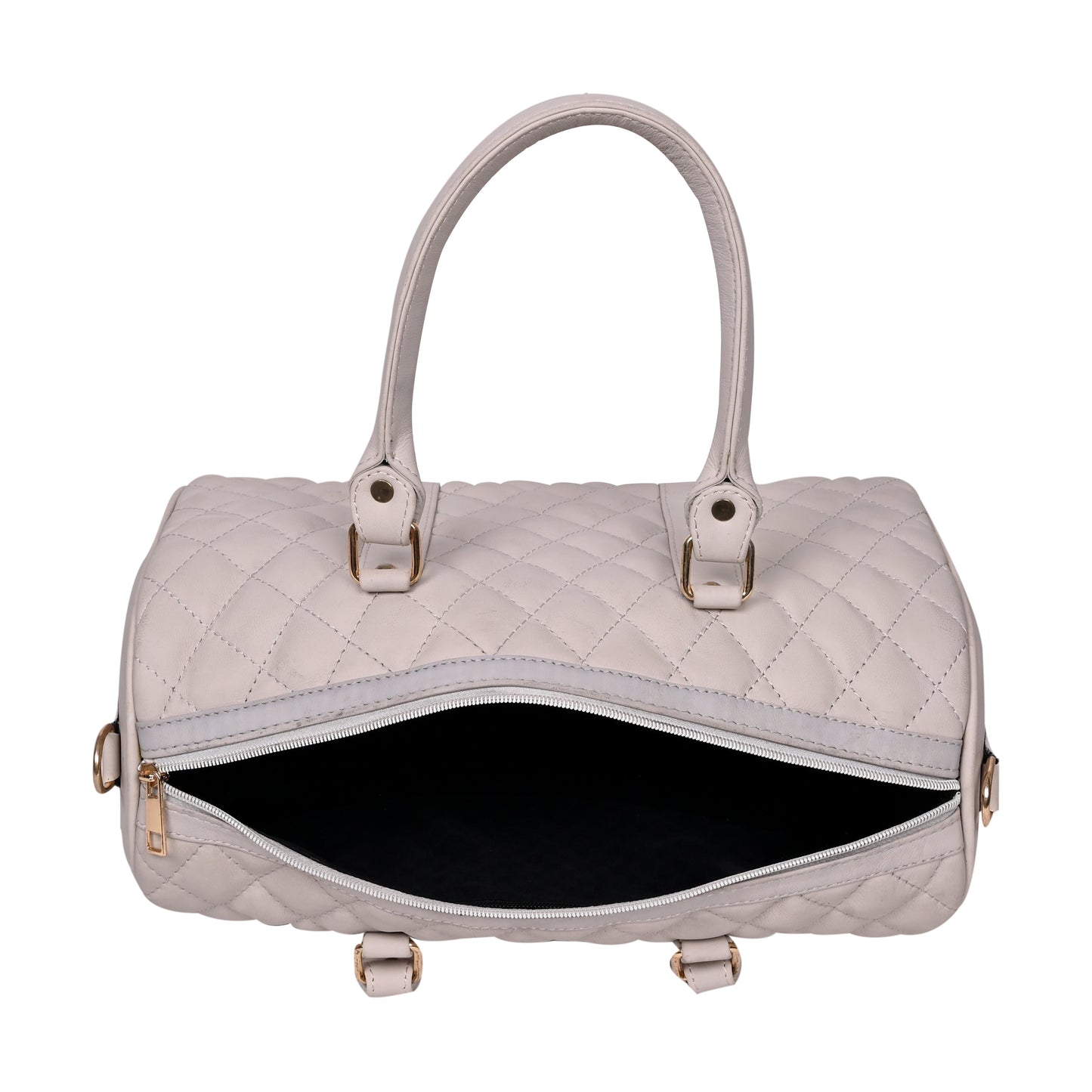 Luxury Genuine Leather Large Quilted Handbag/Sling Bag for Girls/Women/Ladies – Ivory – Women's HandBag/Sling Bag – additional product photo | Leather Villa