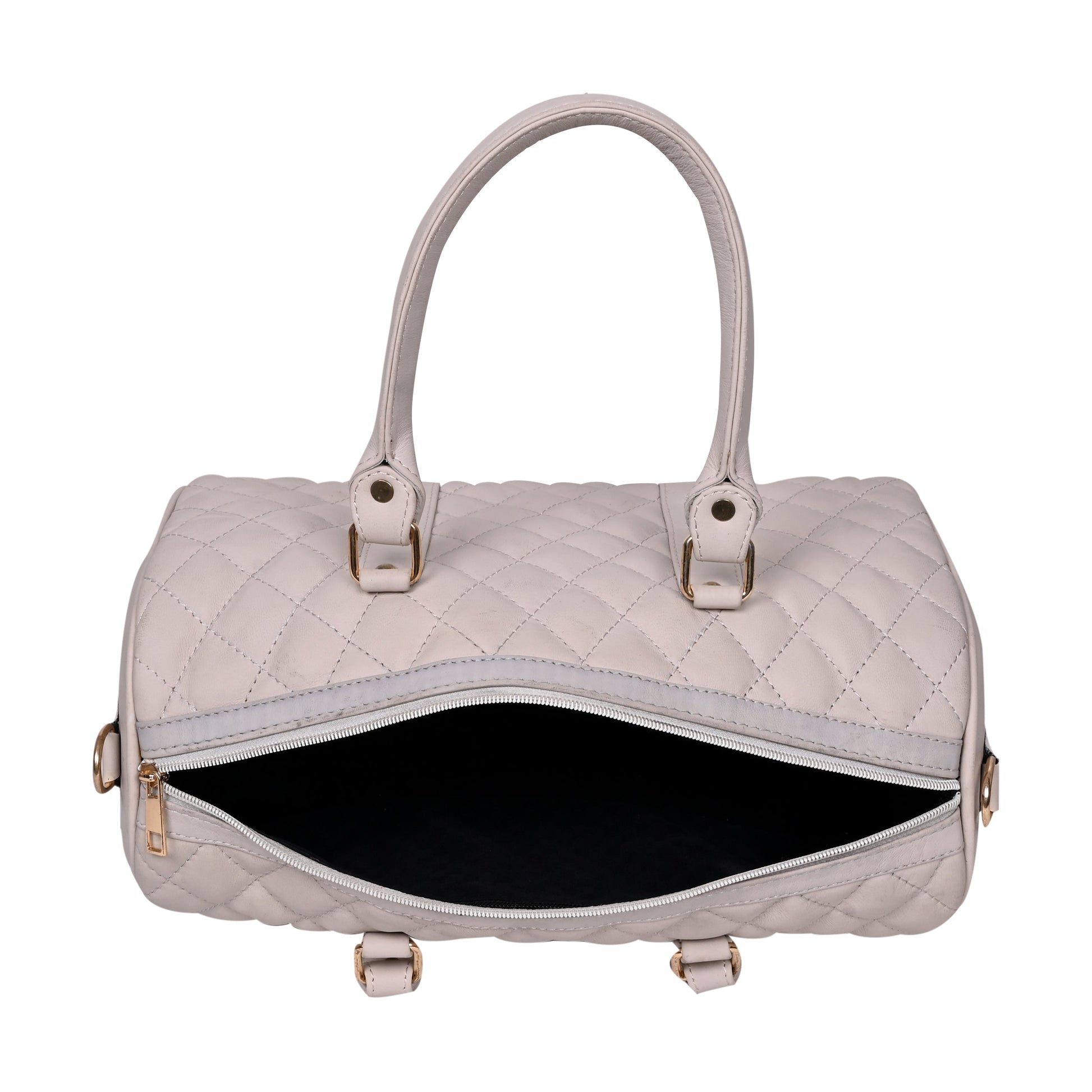 Luxury Genuine Leather Large Quilted Handbag/Sling Bag for Girls/Women/Ladies – Ivory – Women's HandBag/Sling Bag – additional product photo | Leather Villa