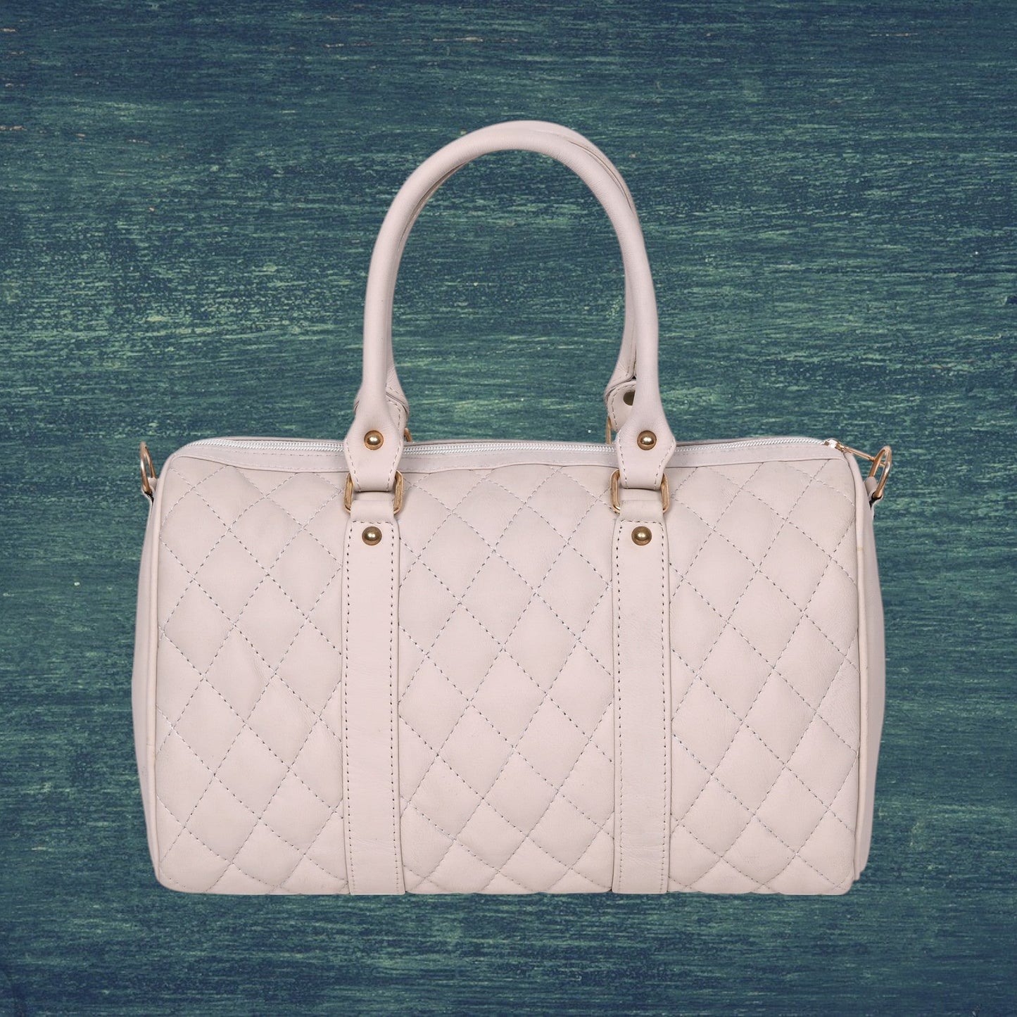 Luxury Genuine Leather Large Quilted Handbag/Sling Bag for Girls/Women/Ladies – Ivory – Women's HandBag/Sling Bag | Leather Villa