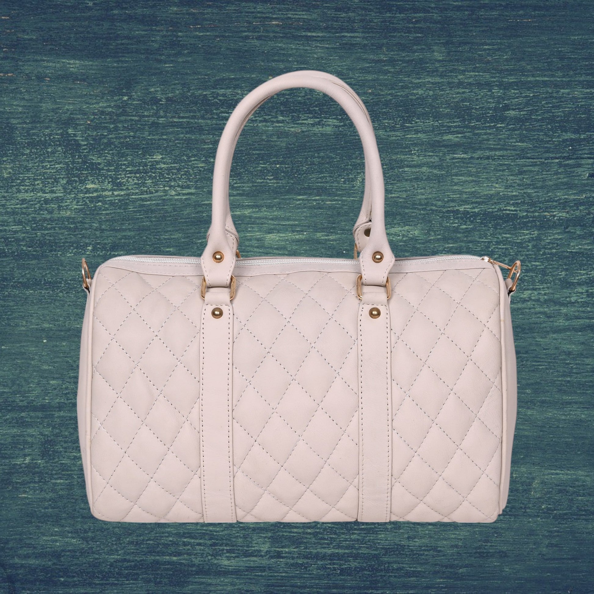Luxury Genuine Leather Large Quilted Handbag/Sling Bag for Girls/Women/Ladies – Ivory – Women's HandBag/Sling Bag | Leather Villa