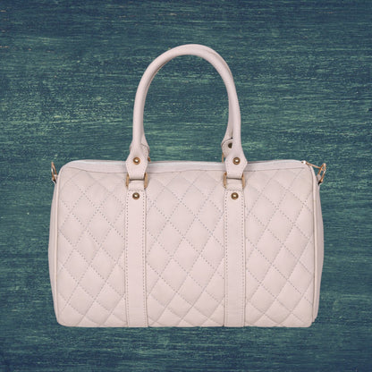 Luxury Genuine Leather Large Quilted Handbag/Sling Bag for Girls/Women/Ladies – Ivory – Women's HandBag/Sling Bag | Leather Villa