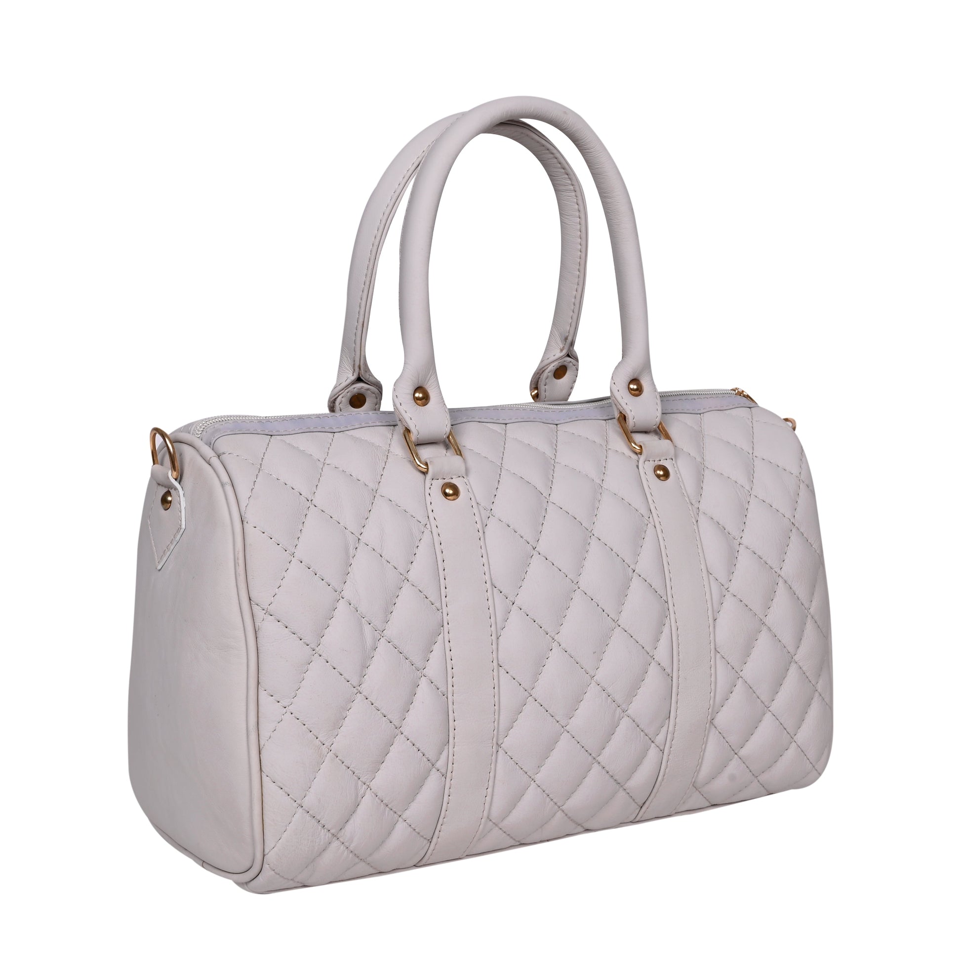 Luxury Genuine Leather Large Quilted Handbag/Sling Bag for Girls/Women/Ladies – White – Women's HandBag/Sling Bag – additional product photo | Leather Villa