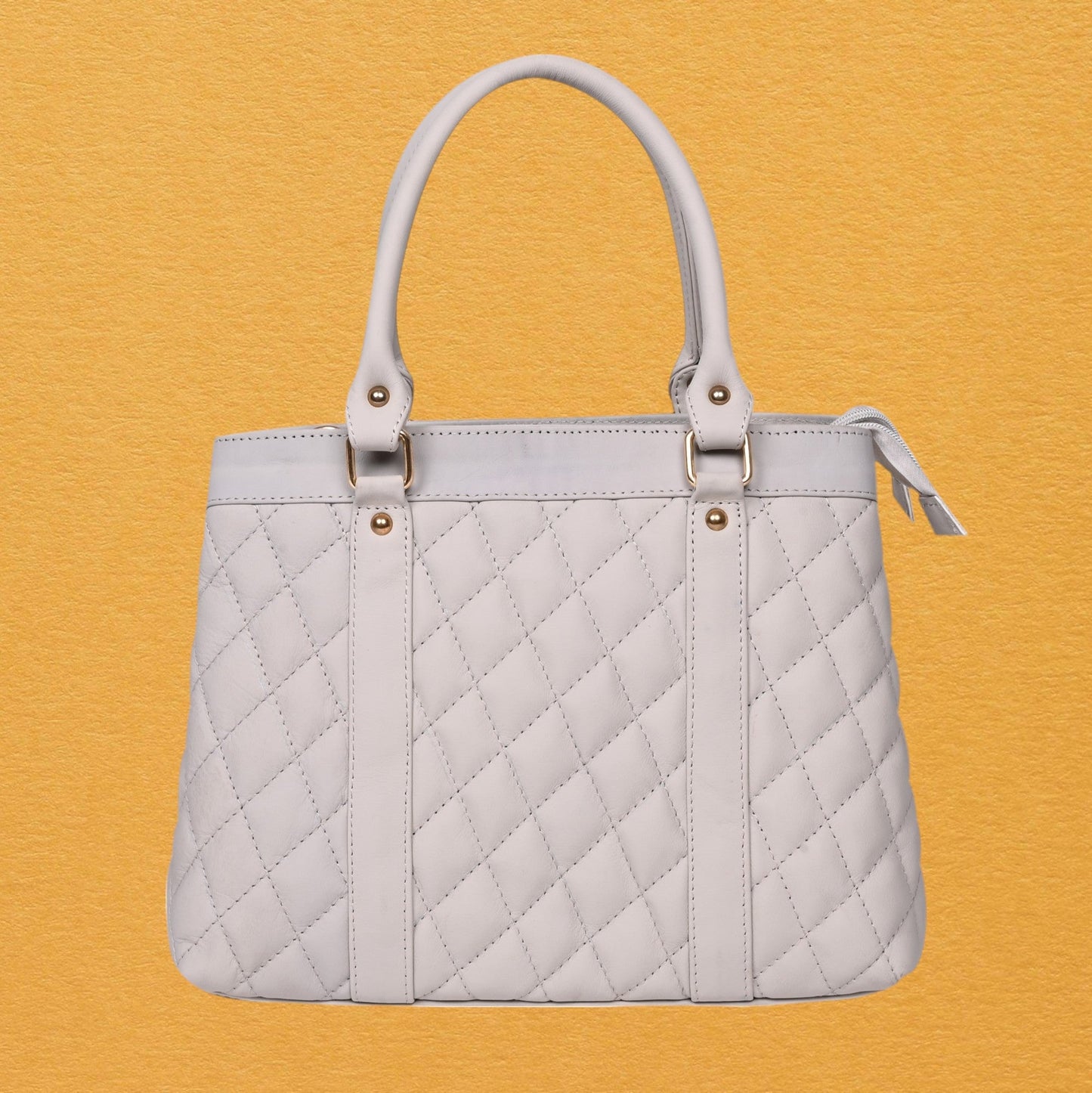 Luxury Genuine Leather Large Quilted Handbag/Sling Bag for Girls/Women/Ladies – Ivory – Women's HandBag/Sling Bag | Leather Villa