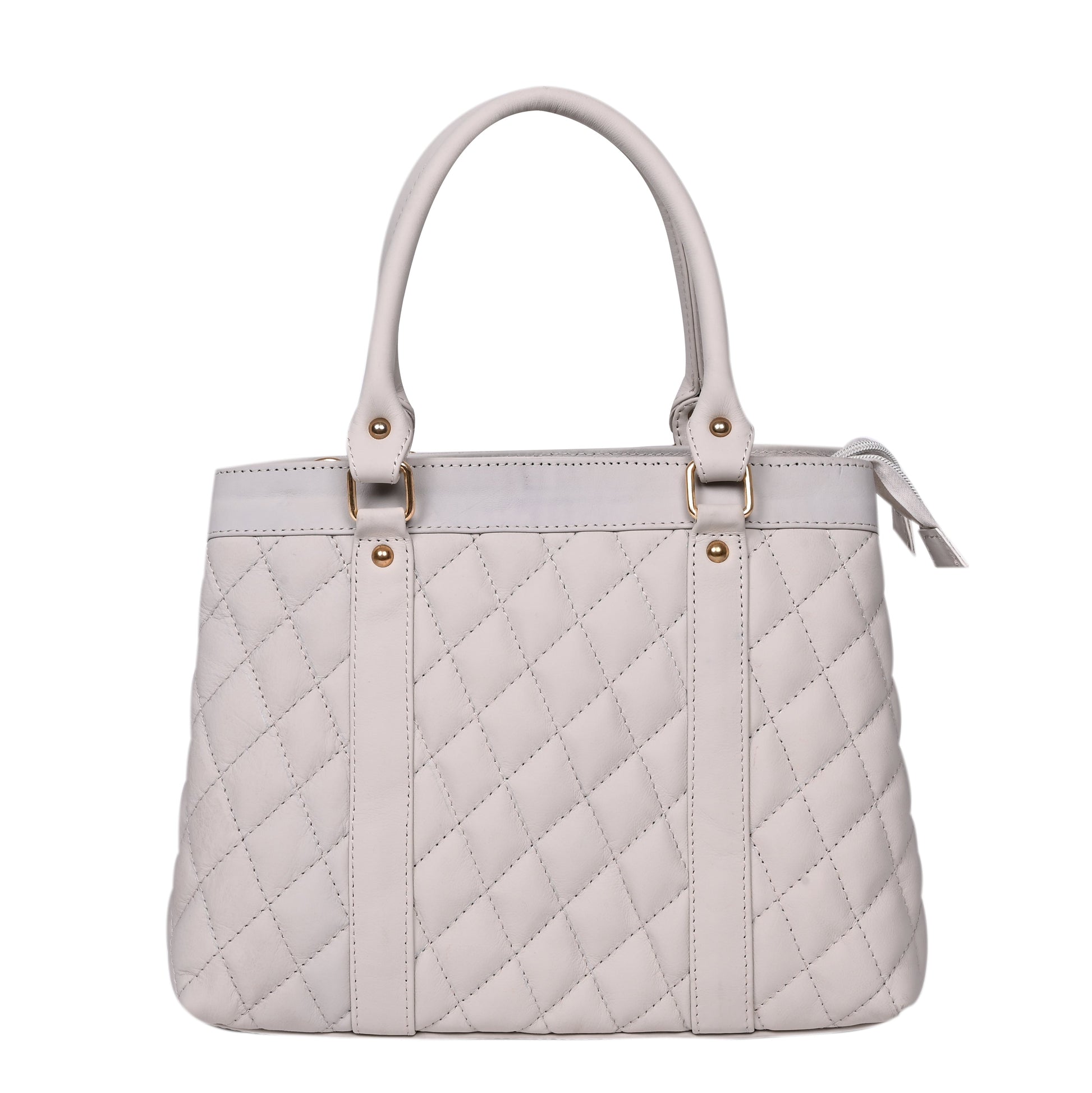 Luxury Genuine Leather Large Quilted Handbag/Sling Bag for Girls/Women/Ladies – Ivory – Women's HandBag/Sling Bag – additional product photo | Leather Villa