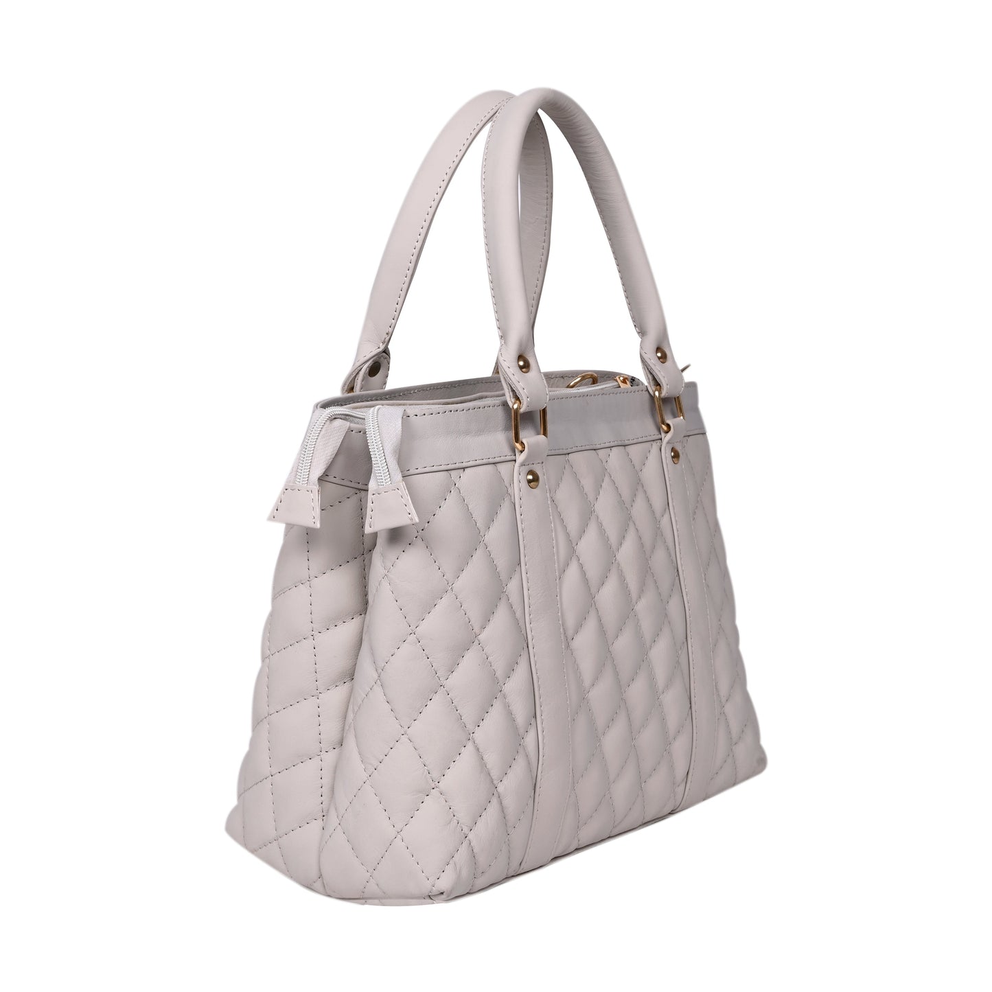 Luxury Genuine Leather Large Quilted Handbag/Sling Bag for Girls/Women/Ladies – Ivory – Women's HandBag/Sling Bag – additional product photo | Leather Villa