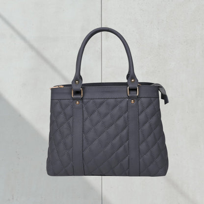Luxury Genuine Leather Large Quilted Handbag/Sling Bag for Girls/Women/Ladies – Grey – Women's HandBag/Sling Bag | Leather Villa