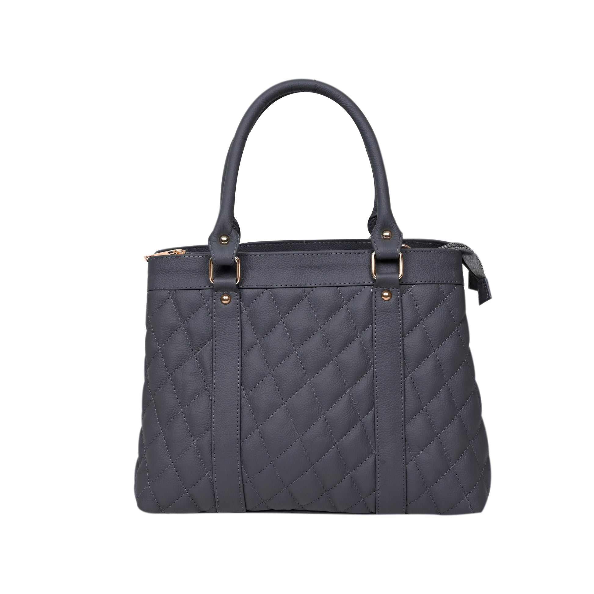 Luxury Genuine Leather Large Quilted Handbag/Sling Bag for Girls/Women/Ladies – Grey – Women's HandBag/Sling Bag – additional product photo | Leather Villa