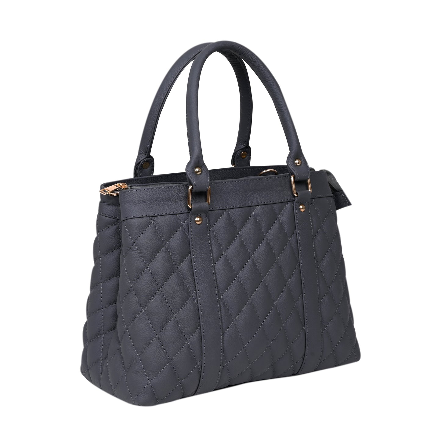Luxury Genuine Leather Large Quilted Handbag/Sling Bag for Girls/Women/Ladies – Grey – Women's HandBag/Sling Bag – additional product photo | Leather Villa