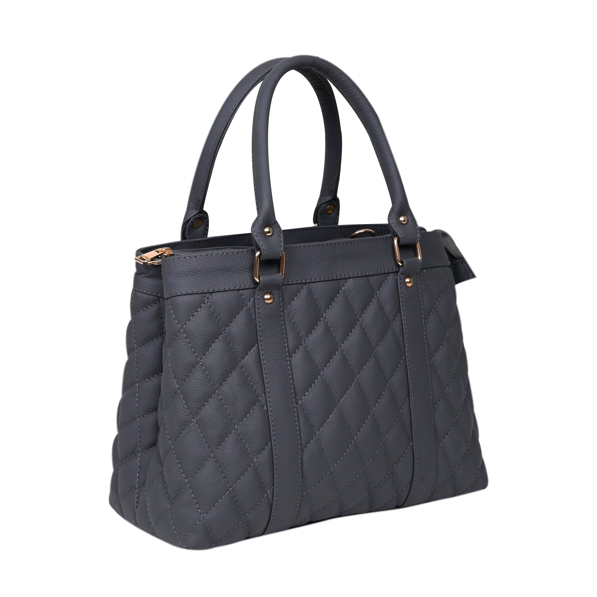 Luxury Genuine Leather Large Quilted Handbag/Sling Bag for Girls/Women/Ladies – Grey – Women's HandBag/Sling Bag – additional product photo | Leather Villa