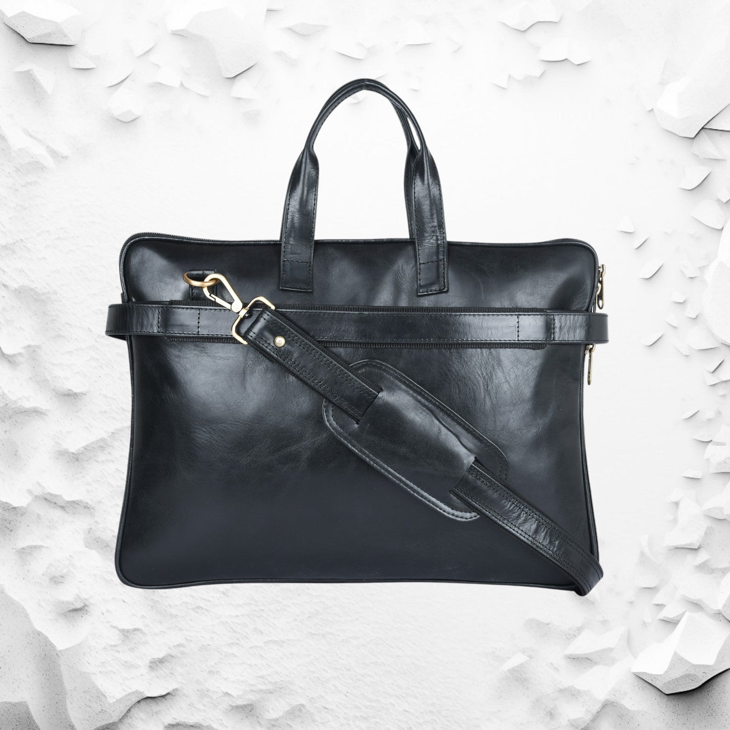 Genuine Leather Laptop/Office Bag for Men – Black – Leather Laptop Bag – additional product photo | Leather Villa