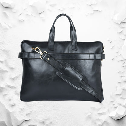 Genuine Leather Laptop/Office Bag for Men – Black – Leather Laptop Bag – additional product photo | Leather Villa