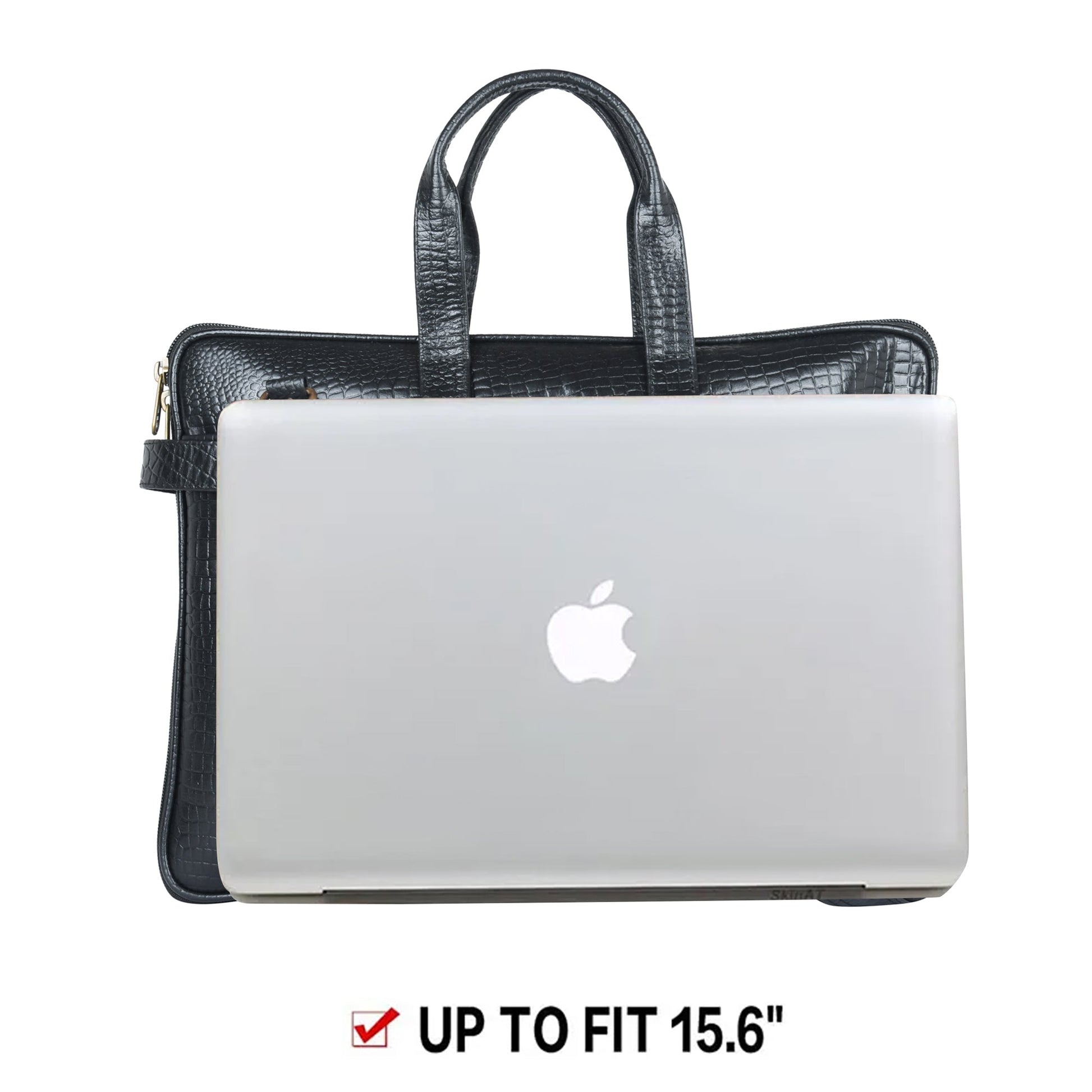 Genuine Leather Laptop/Office Bag for Men – Black Textured – Leather Laptop Bag – additional product photo | Leather Villa