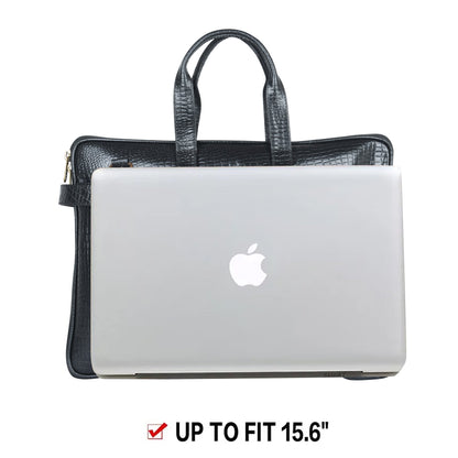 Genuine Leather Laptop/Office Bag for Men – Black Textured – Leather Laptop Bag – additional product photo | Leather Villa