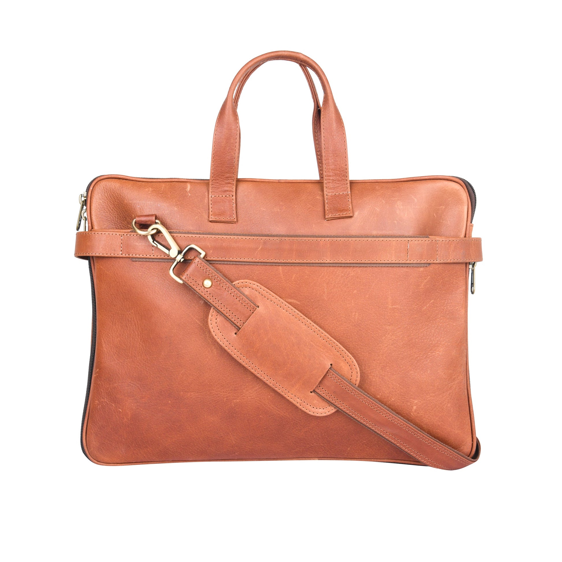 Genuine Leather Laptop/Office Bag for Men – Camel – Leather Laptop Bag – additional product photo | Leather Villa