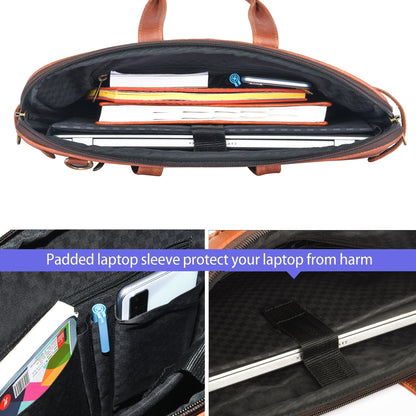 Genuine Leather Laptop/Office Bag for Men – Camel – Leather Laptop Bag – additional product photo | Leather Villa