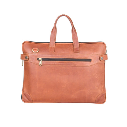 Genuine Leather Laptop/Office Bag for Men – Camel – Leather Laptop Bag – additional product photo | Leather Villa
