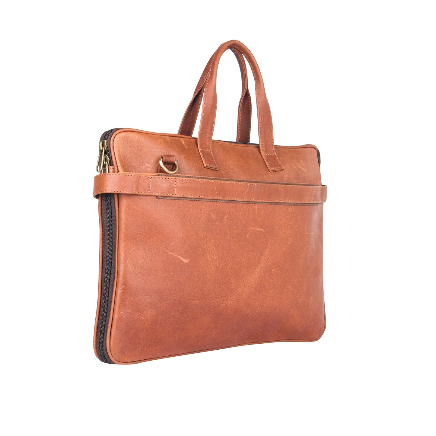 Genuine Leather Laptop/Office Bag for Men – Camel – Leather Laptop Bag – additional product photo | Leather Villa