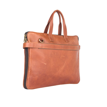 Genuine Leather Laptop/Office Bag for Men – Camel – Leather Laptop Bag – additional product photo | Leather Villa