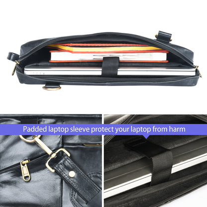 ARDAN Genuine Leather Laptop/Office Bag for Men LV04B | Fits Upto 14 inches Laptop/MacBook