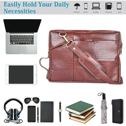 ARDAN Genuine Leather Laptop/Office Bag for Men LV04A | Fits Upto 14 inches Laptop/MacBook