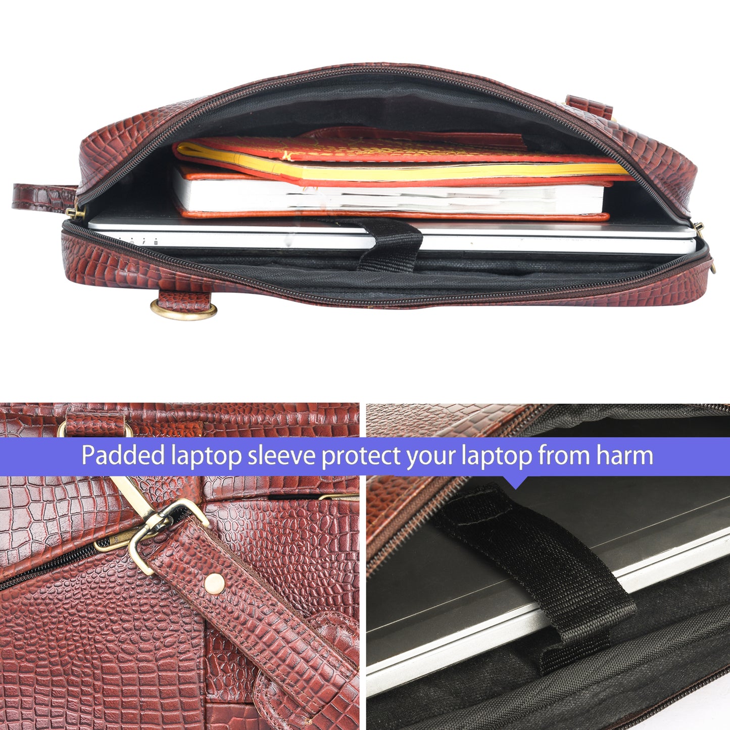 ARDAN Genuine Leather Laptop/Office Bag for Men LV04A | Fits Upto 14 inches Laptop/MacBook