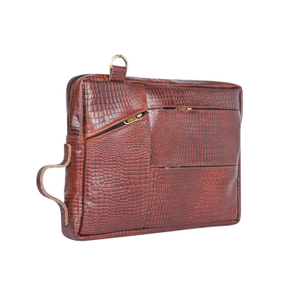 Alligator Leather Briefcase Laptop Business Messenger Bag for Men