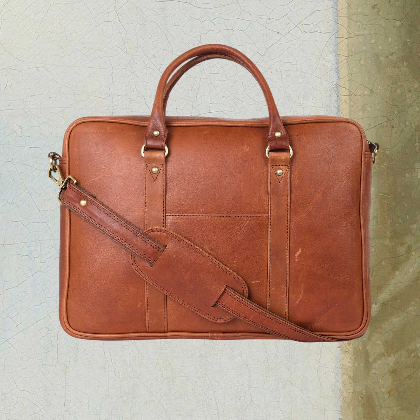 Genuine Leather Laptop/Office Bag for Men – Maroon – Leather Laptop Bag – additional product photo | Leather Villa