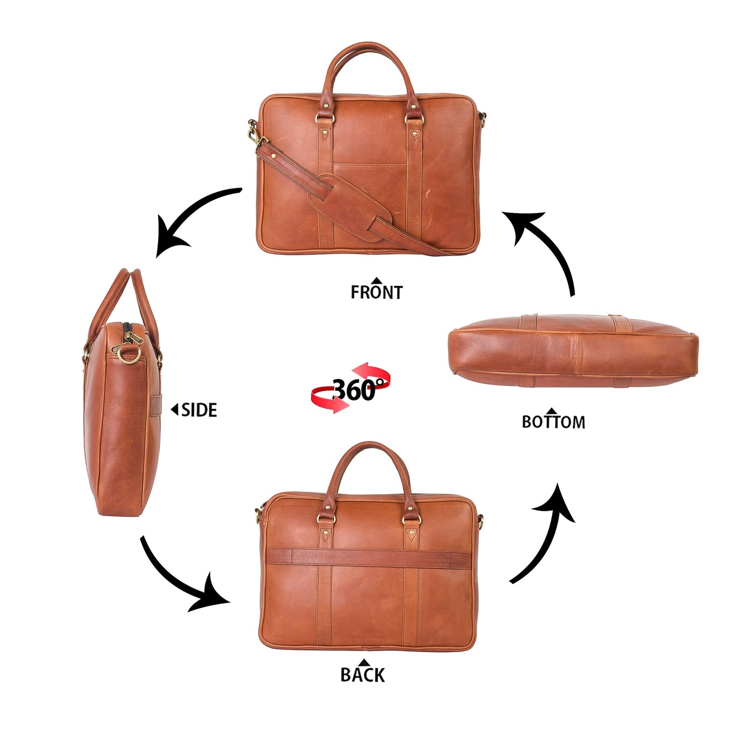 Genuine Leather Laptop/Office Bag for Men – Maroon – Leather Laptop Bag – additional product photo | Leather Villa