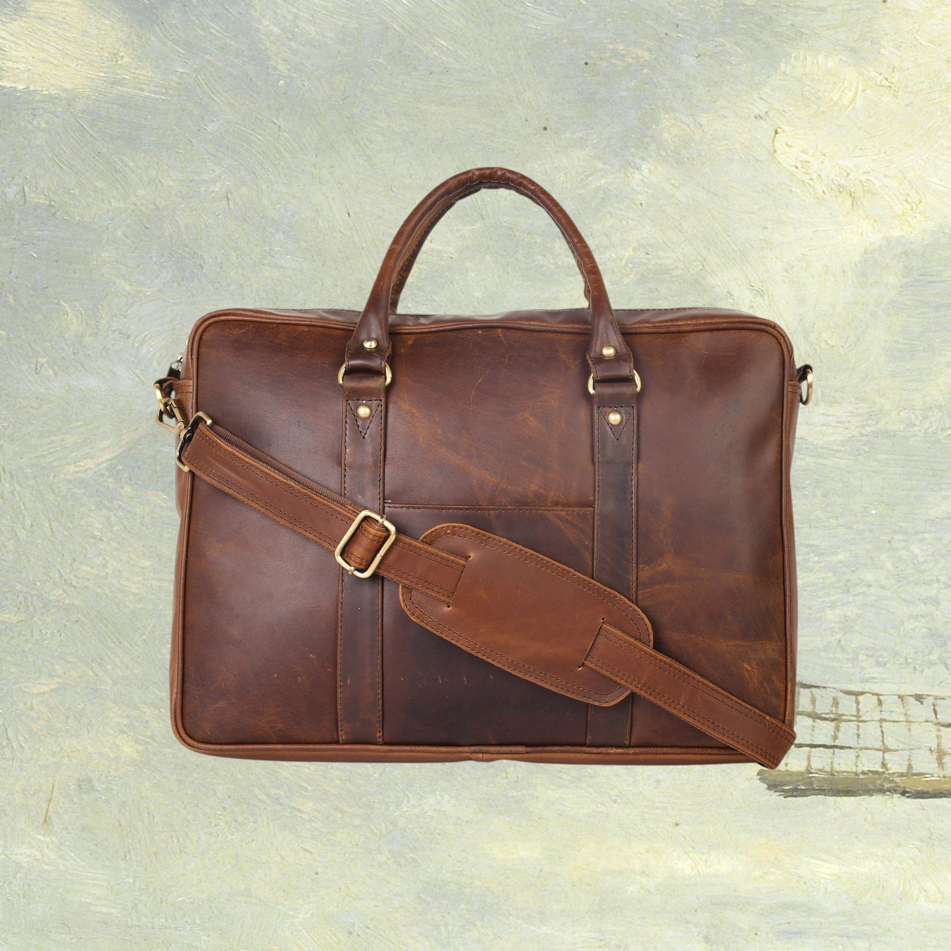 Genuine Leather Laptop/Office Bag for Men – Brown – Leather Laptop Bag – additional product photo | Leather Villa