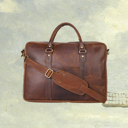 Genuine Leather Laptop/Office Bag for Men – Brown – Leather Laptop Bag – additional product photo | Leather Villa