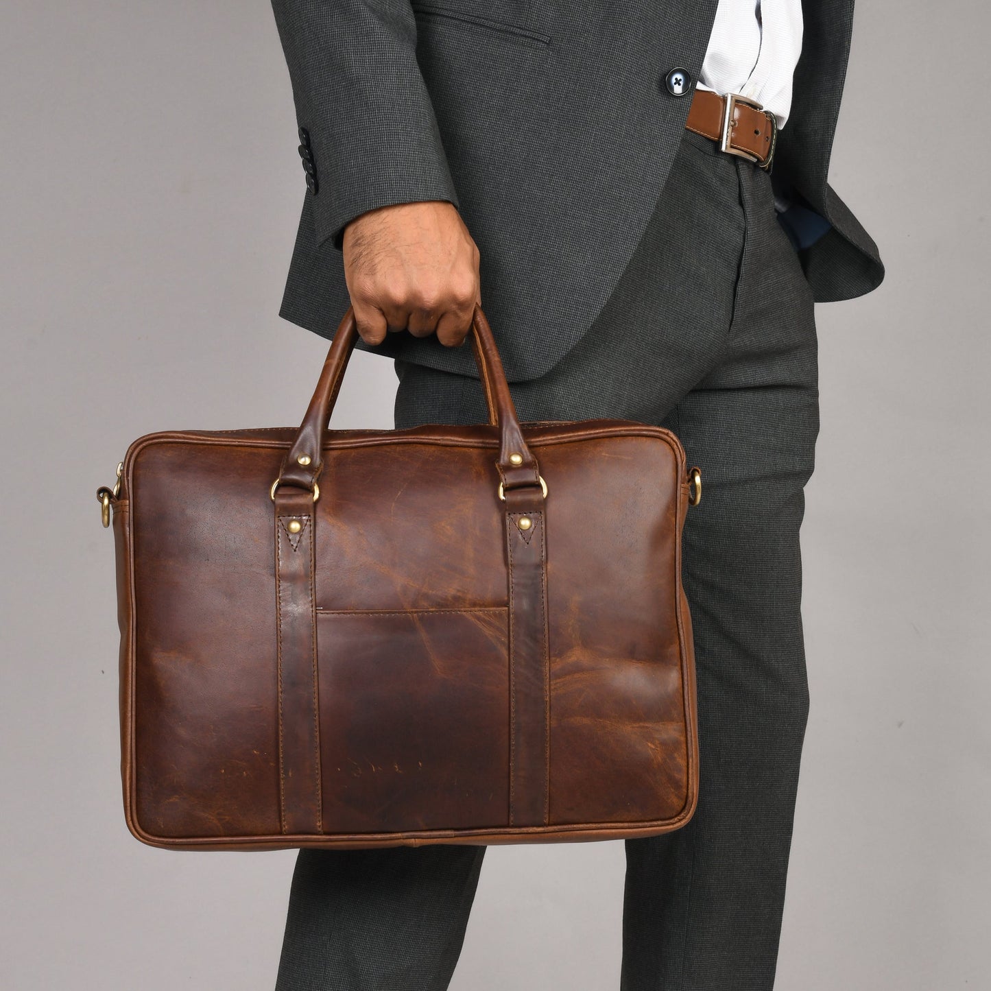Genuine Leather Laptop/Office Bag for Men – Brown – Leather Laptop Bag | Leather Villa