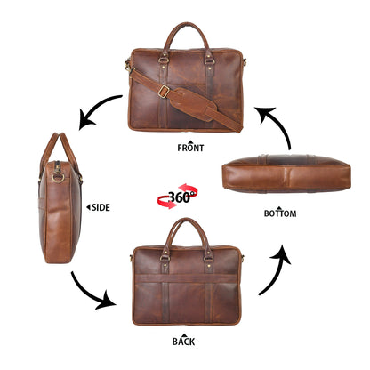 Genuine Leather Laptop/Office Bag for Men – Brown – Leather Laptop Bag – additional product photo | Leather Villa