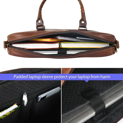 Genuine Leather Laptop/Office Bag for Men – Brown – Leather Laptop Bag – additional product photo | Leather Villa