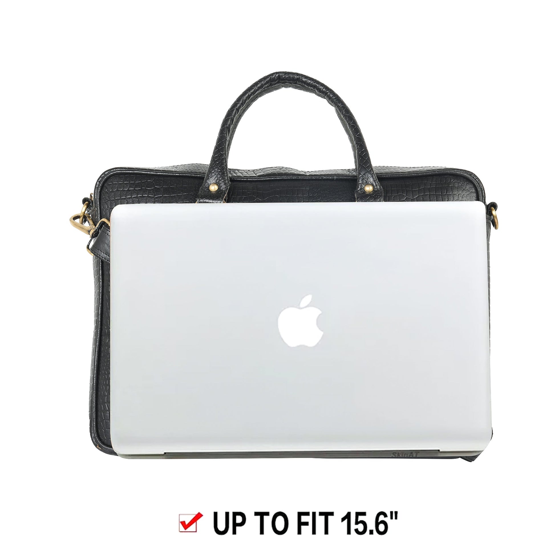 Genuine Leather Laptop/Office Bag for Men – Black Textured – Leather Laptop Bag – additional product photo | Leather Villa