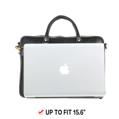Genuine Leather Laptop/Office Bag for Men – Black Textured – Leather Laptop Bag – additional product photo | Leather Villa