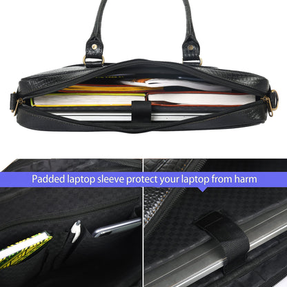 Genuine Leather Laptop/Office Bag for Men – Black Textured – Leather Laptop Bag – additional product photo | Leather Villa