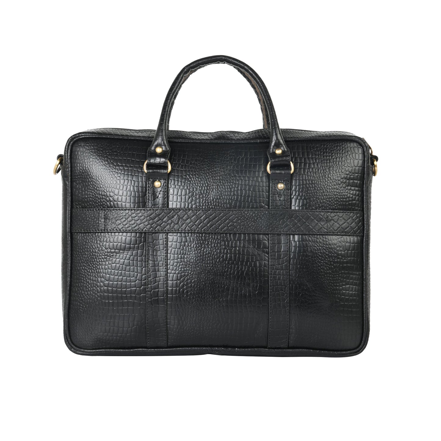 Genuine Leather Laptop/Office Bag for Men – Black Textured – Leather Laptop Bag – additional product photo | Leather Villa