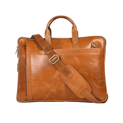 Genuine Leather Laptop/Office Bag for Men – Light Brown – Leather Laptop Bag – additional product photo | Leather Villa